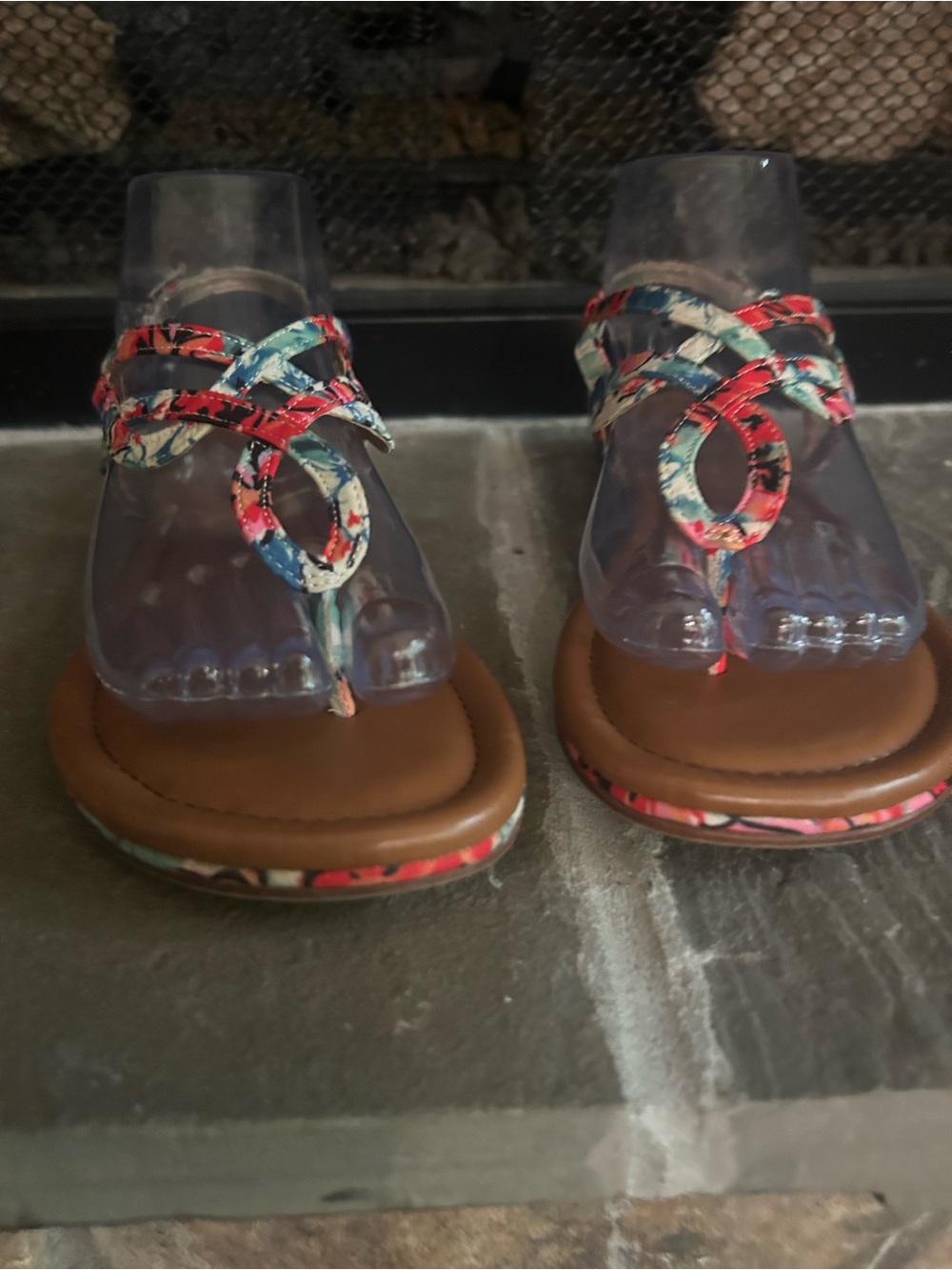Kelly & Katie - Women's Floral Multi-Color Thong Sandals
